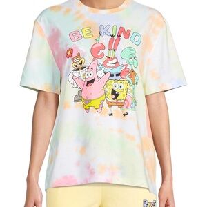 SpongeBob Be Kind Tie Dye T-Shirt Nickelodeon Graphic Tee Multicolor